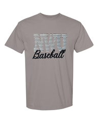 NWU BASEBALL (BLACK/WHITE STRIPE + BLACK) - GREY COMFORT COLORS TEE