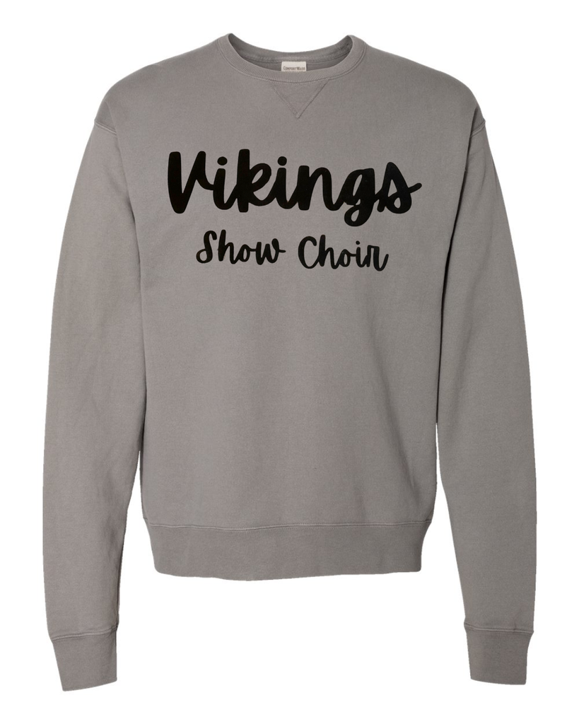 BLACK VIKINGS SHOW CHOIR - GREY COMFORTWASH CREW