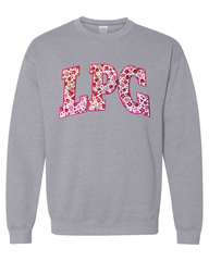 LPG - (PINK/RED ROSES FLORAL / HOT PINK) - SPORT GREY CREWNECK