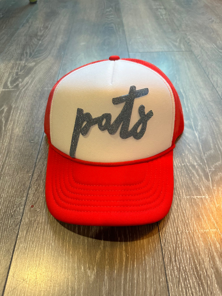 BLUE SPARKLE PATS - RED/WHITE TRUCKER HAT