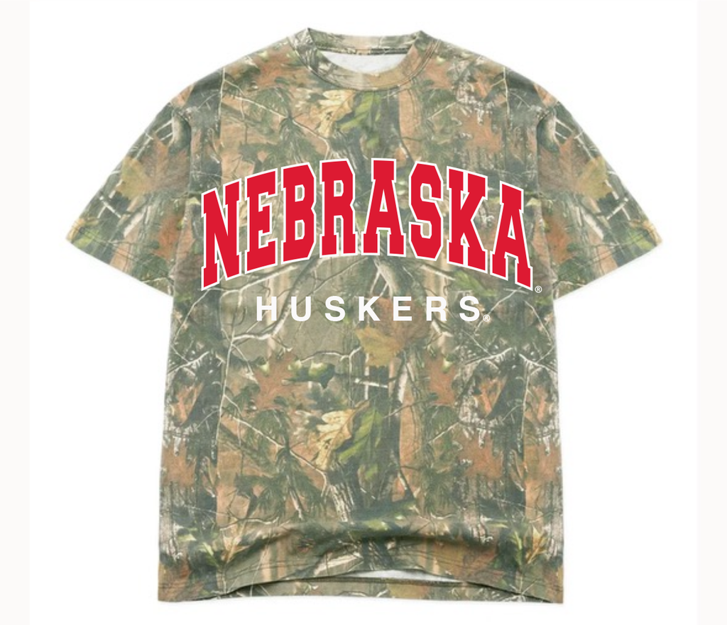 LivyLu - Nebraska Huskers Filled Gault Camo Tee: XL