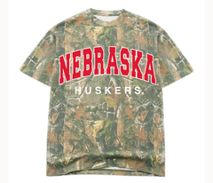 LivyLu - Nebraska Huskers Filled Gault Camo Tee: XL