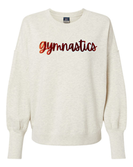 RED METALLIC/WHITE GYMNASTICS - OATMEAL SUEDED CREW
