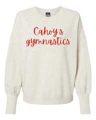 RED/WHITE CAHOY'S GYMNASTICS - OATMEAL SUEDED CREW