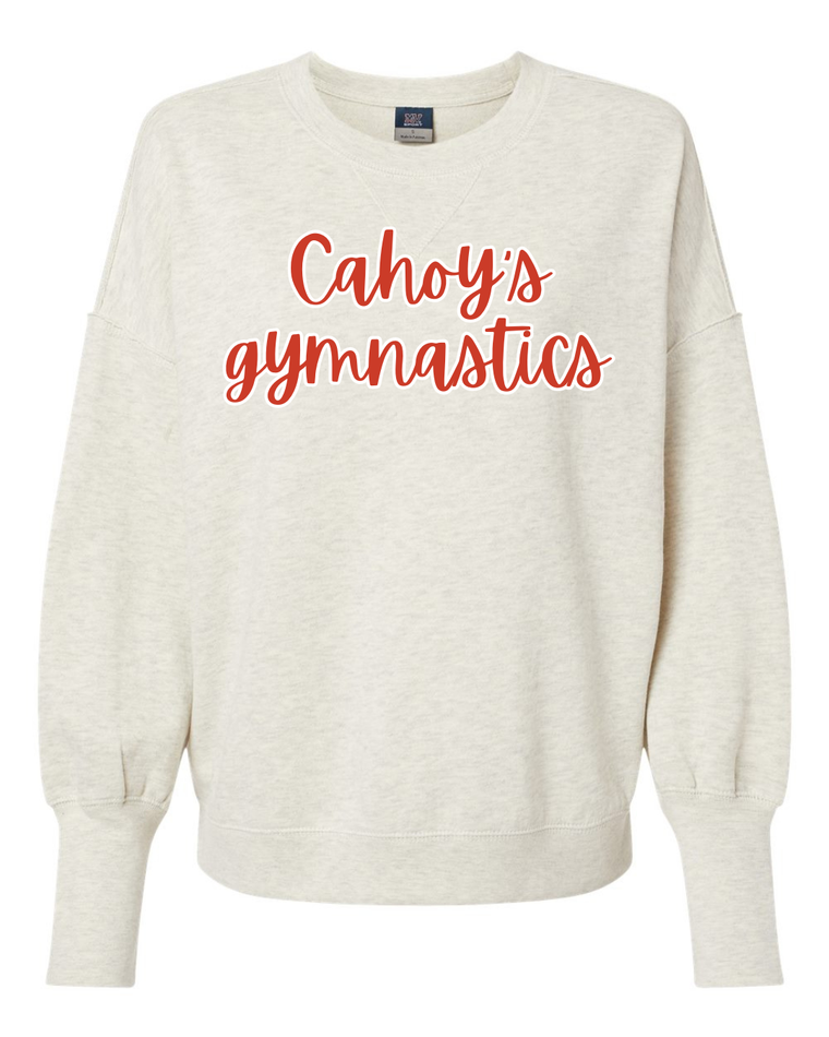 RED/WHITE CAHOY'S GYMNASTICS - OATMEAL SUEDED CREW