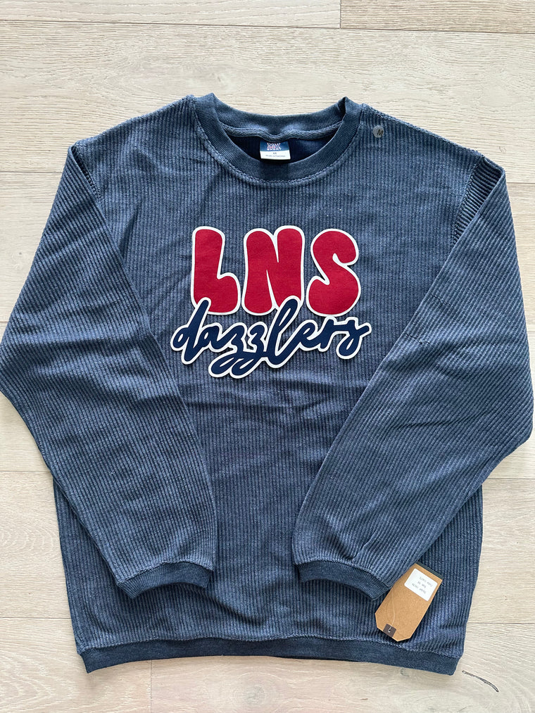 LNS DAZZLERS - NAVY CORDUROY CREW