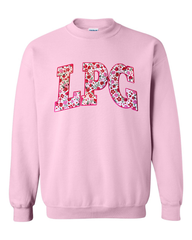 LPG - (PINK/RED ROSES FLORAL / HOT PINK) - LIGHT PINK CREW