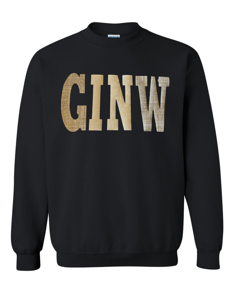 PATCHWORK GINW - BLACK GILDAN CREW