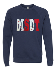 CHERRY + RED POLKA DOT MSDT - NAVY SPONGE CREW