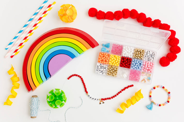 Stacked Sweetly - Color My World Rainbow DIY Stretchy Bracelet Craft Kit