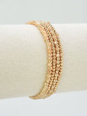 MiMi Wholesale - CB2285 4 Piece CCB Glass Bead Stretch Bracelet Set: Red White