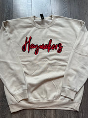 CURSIVE RED/BLACK HAYMAKERS - SAND GILDAN CREWNECK