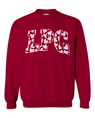LPG - (PINK/RED HEARTS / LIGHT PINK) - CARDINAL RED CREWNECK