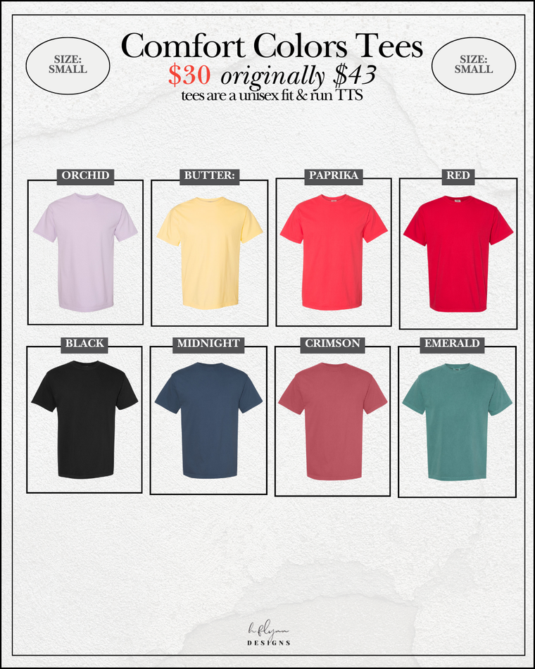 SIZE SMALL | COMFORT COLORS TSHIRTS