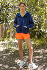 Rae Mode - MODAL SCUBA QUARTER ZIP HODDIE JACKET: True Red / S-M-L(2-2-2)