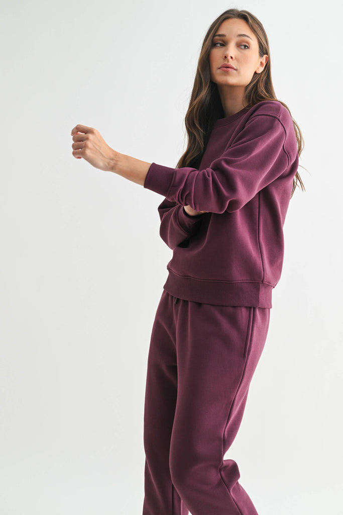 Mono B - Classic Fit Fleece Sweatshirt: PEARLED IVORY / S:M:L (2:2:2)