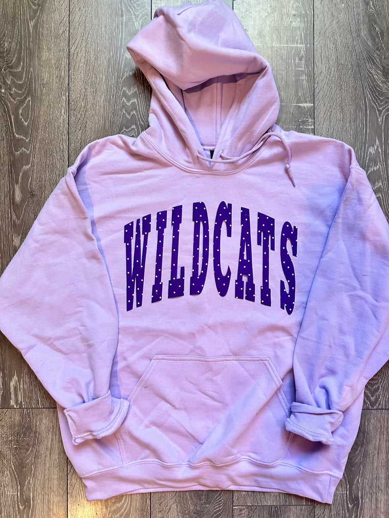 VARSITY PURPLE POLKA DOT WILDCATS - PURPLE HOODIE