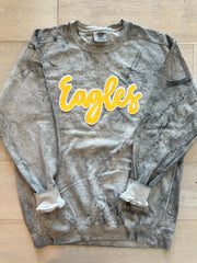 YELLOW/WHITE EAGLES - GREY DYED COMFORT COLORS CREW