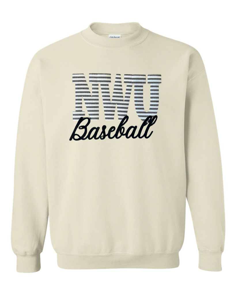 NWU BASEBALL (BLACK/WHITE STRIPE + BLACK) - SAND GILDAN CREW