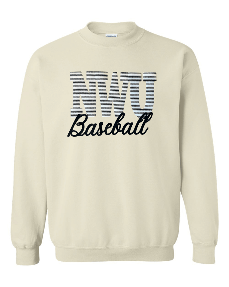 NWU BASEBALL (BLACK/WHITE STRIPE + BLACK) - SAND GILDAN CREW