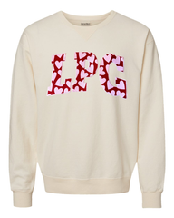 LPG - (PINK/RED HEARTS / LIGHT PINK) - IVORY COMFORTWASH CREW