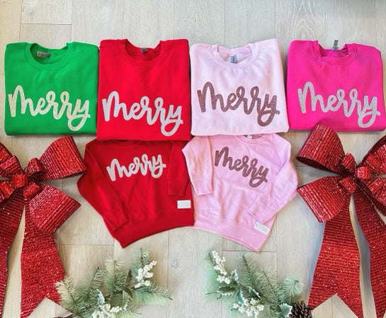 MERRY - LIGHT PINK CREW (TODDLER + ADULT)