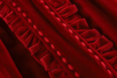 Lil Cactus - Red Velvet Ruffle Dress: 6Y