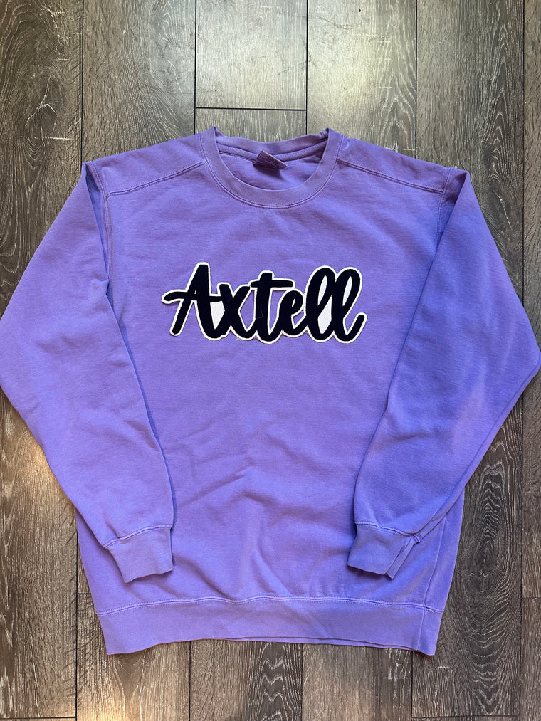 BLACK/WHITE AXTELL - PURPLE COMFORT COLORS CREW