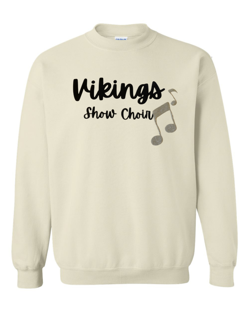 BLACK VIKINGS SHOW CHOIR + GOLD SPARKLE MUSIC NOTES - SAND GILDAN CREW