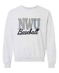 NWU BASEBALL (BLACK/WHITE STRIPE + BLACK) - ASH GREY GILDAN CREW
