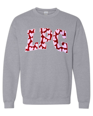 LPG - (PINK/RED HEARTS / LIGHT PINK) - SPORT GREY CREW