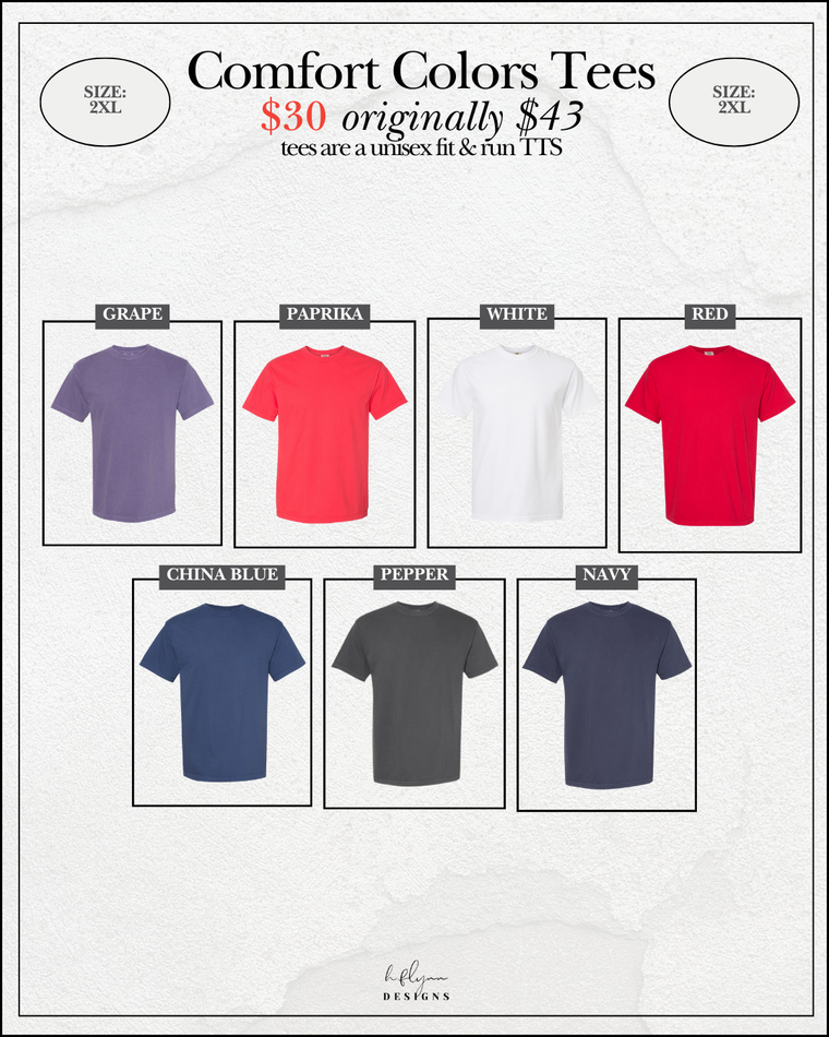 SIZE 2XL | COMFORT COLORS TSHIRTS