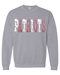 PATCHWORK PATRIOTS - SPORT GREY CREWNECK