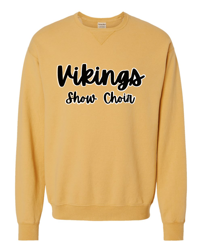 BLACK/WHITE VIKINGS SHOW CHOIR - MUSTARD COMFORTWASH CREW