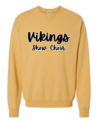 BLACK/WHITE VIKINGS SHOW CHOIR - MUSTARD COMFORTWASH CREW