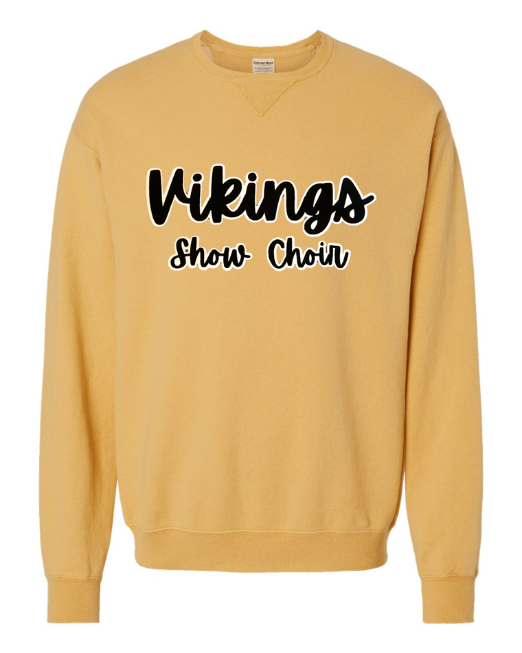 BLACK/WHITE VIKINGS SHOW CHOIR - MUSTARD COMFORTWASH CREW