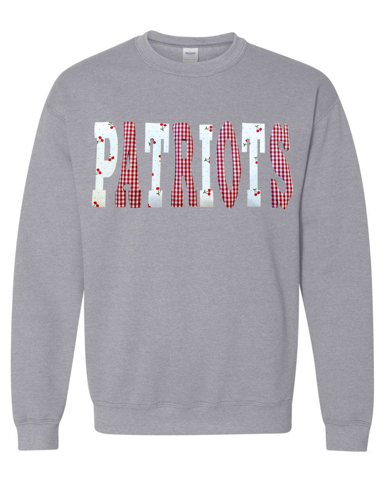 PATCHWORK PATRIOTS - SPORT GREY CREWNECK