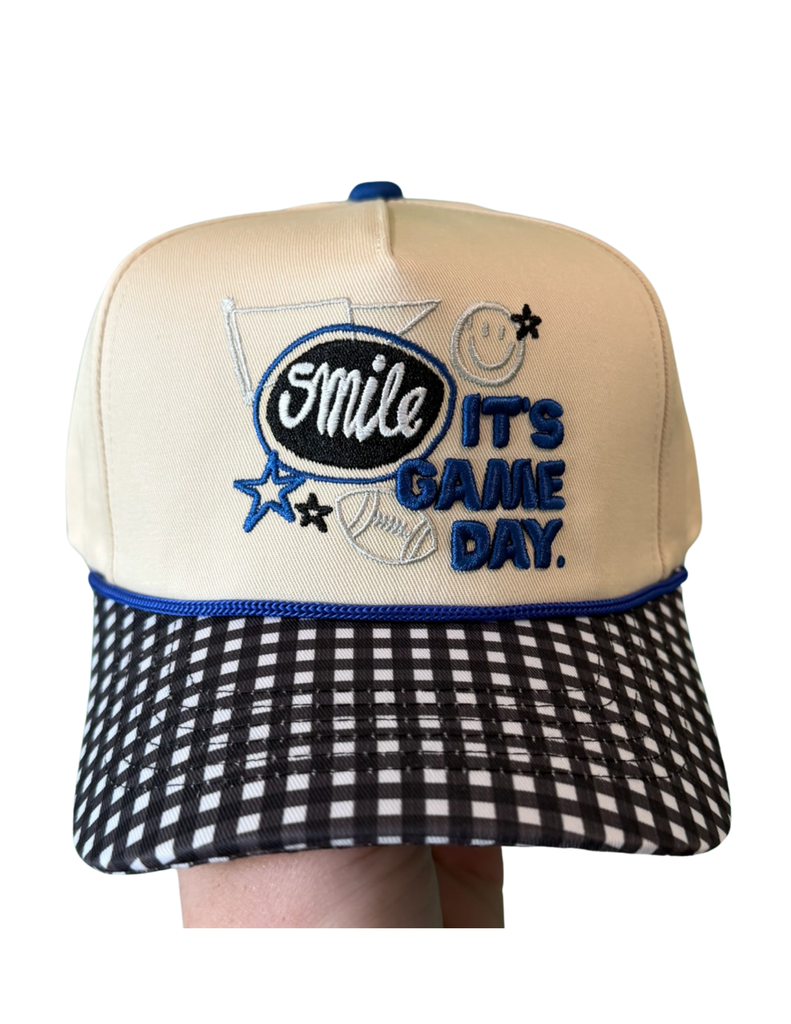 Summer Tees - SMILE, IT’S GAME DAY CANVAS CAP: RED