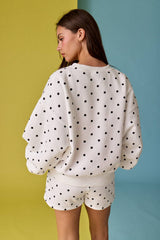 Papermoon - PX19825 - Small Polka Dot Fleece Set: WHITE/BLACK DOT / S-M-L (3-2-1)