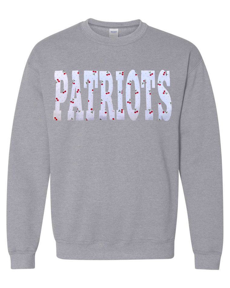 CHERRY PATRIOTS - SPORT GREY CREWNECK