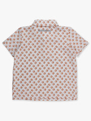 RuffleButts + RuggedButts - Boys Football Frenzy Knit Short Sleeve Performance Polo: White / 2T