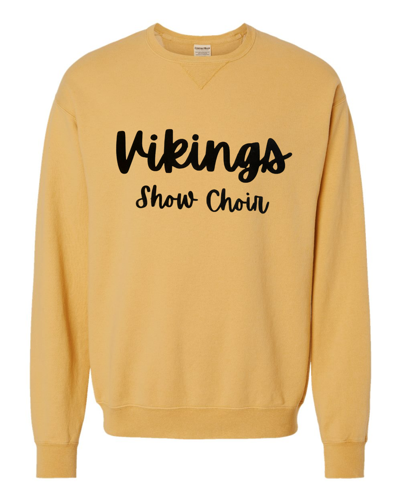 BLACK VIKINGS SHOW CHOIR - MUSTARD COMFORTWASH CREW