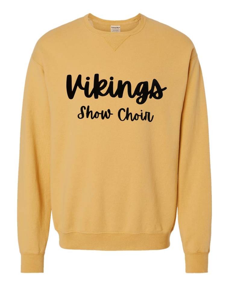 BLACK VIKINGS SHOW CHOIR - MUSTARD COMFORTWASH CREW