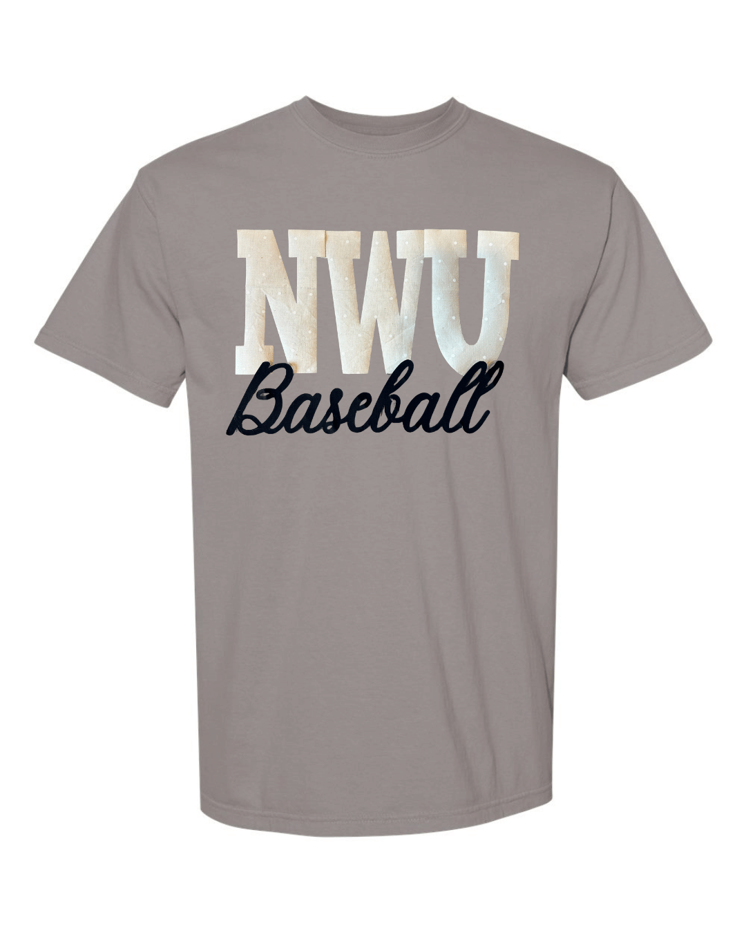 NWU BASEBALL (BEIGE POLKA DOT + BLACK) - GREY COMFORT COLORS TEE