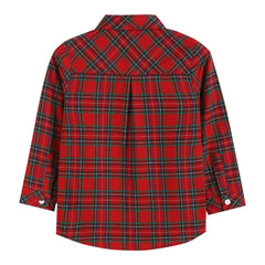 Lil Cactus - Red and Green Tartan Boy Dress Shirt: Red / 5Y