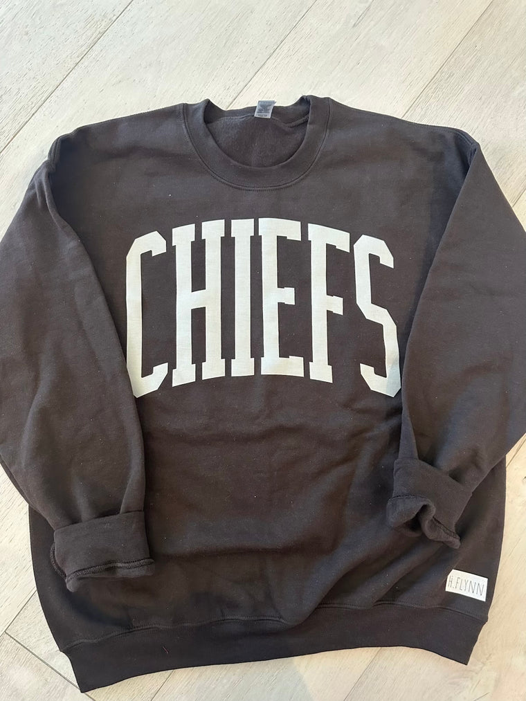 CHIEFS - CHOCOLATE BROWN GILDAN CREW