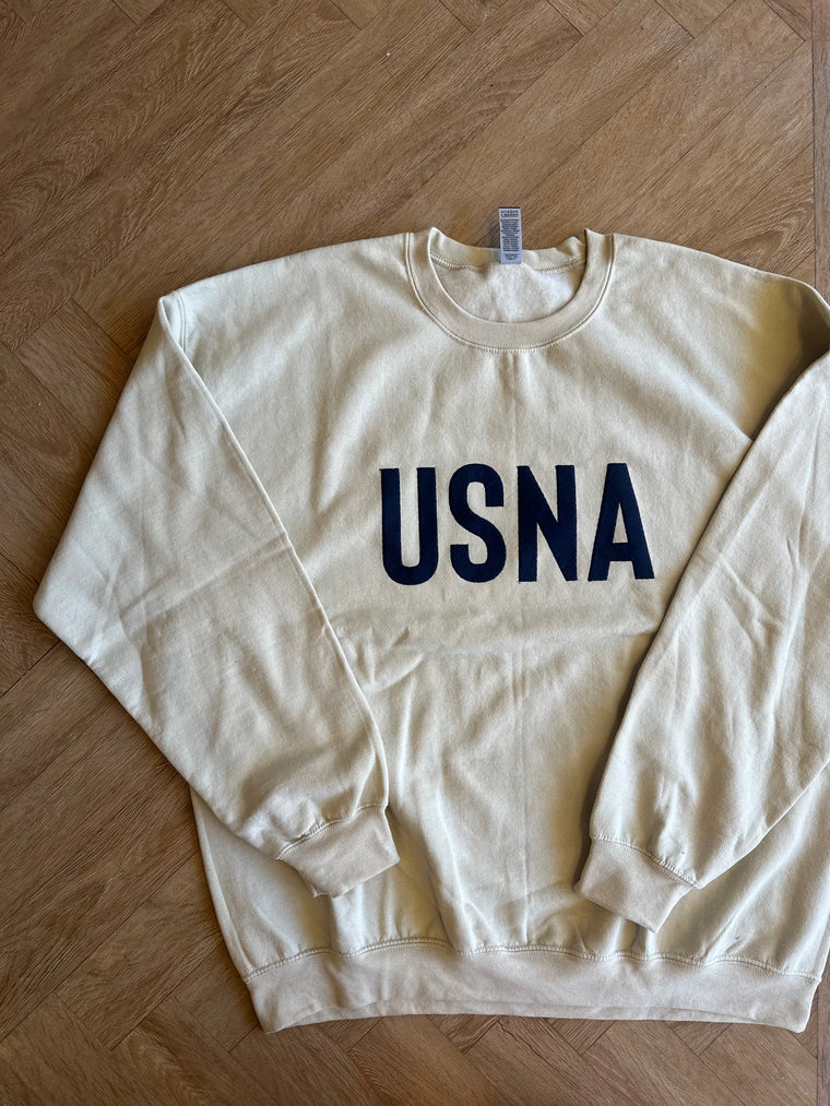 BLOCK NAVY USNA - SAND GILDAN CREW