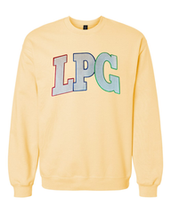 LPG - (BLACK/WHITE POLKA +  RED-BLUE-GREEN BACKING) - YELLOW CREWNECK