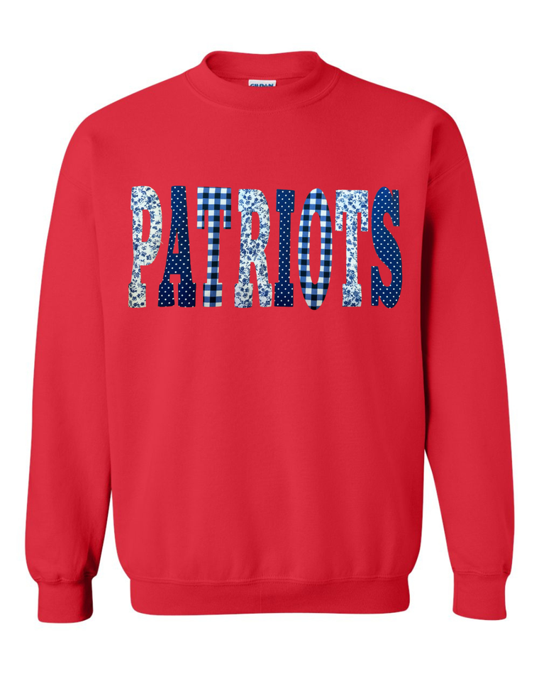 PATCHWORK PATRIOTS - RED CREWNECK
