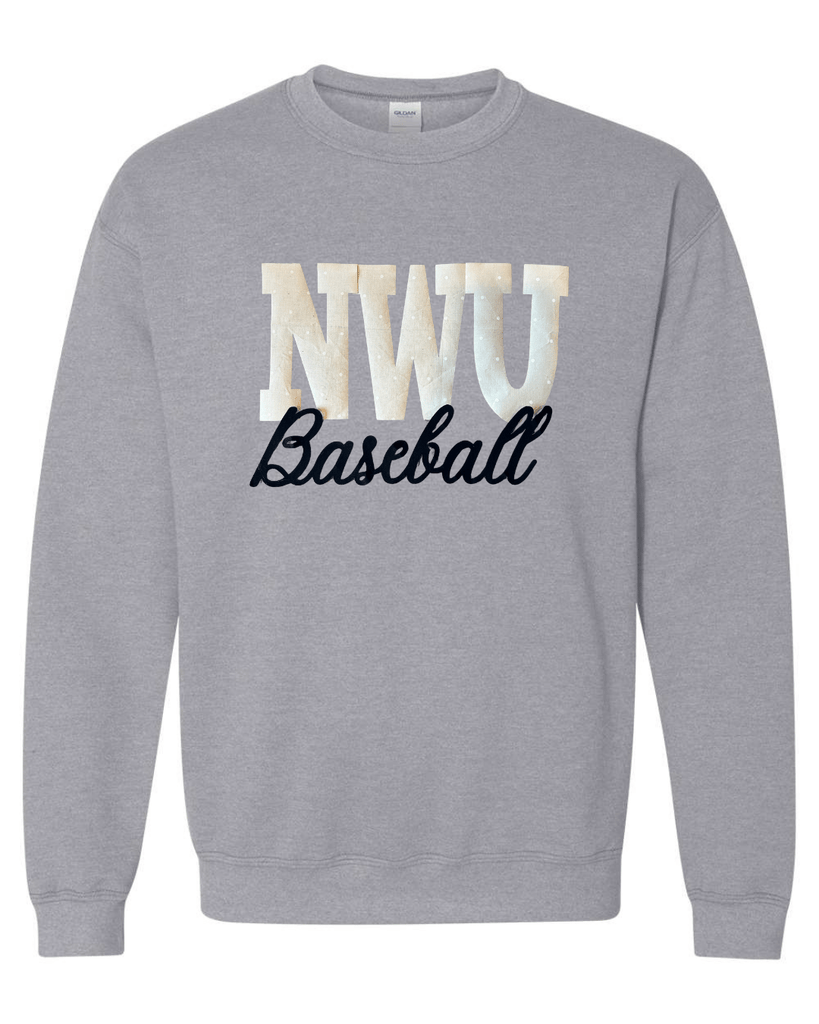 NWU BASEBALL (BEIGE POLKA DOT + BLACK) - SPORT GREY GILDAN CREW